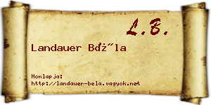 Landauer Béla névjegykártya